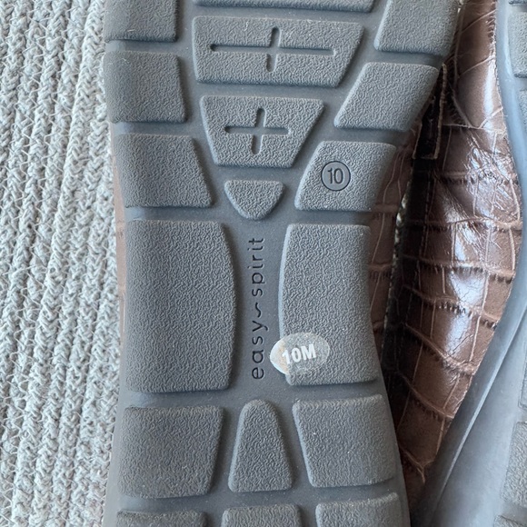 Easy Spirit Avienta Brown Croc Leather Brass Horsebit Loafers Shoes Size 10M - Picture 6 of 13